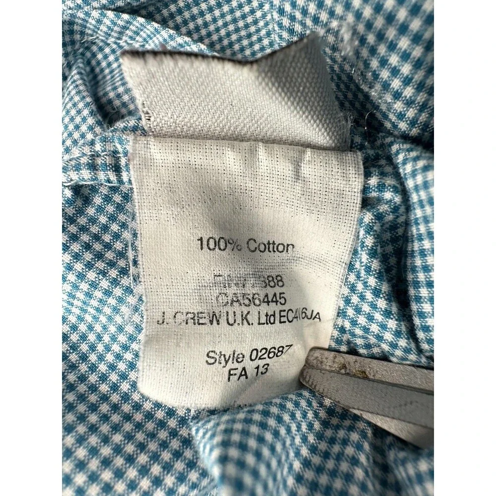 J Crew Shirt Mens XL Blue Green Micro Check Ludlow Slim Fit Button Down Casual